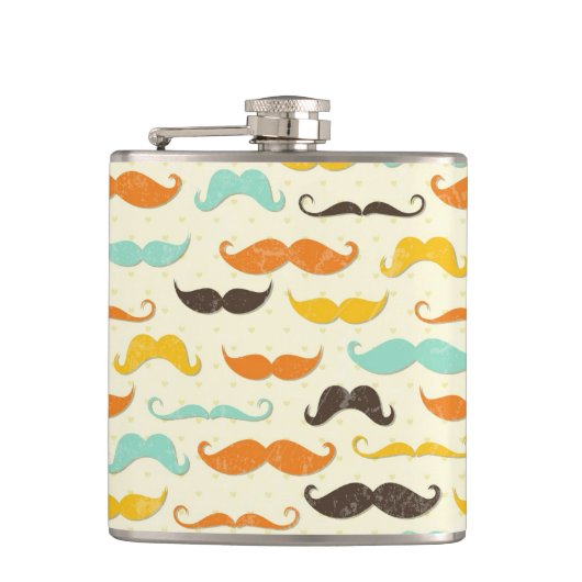 Flasques Motif 3 de moustache (Devant)
