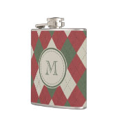 Flasques Motif à Jacquard vert et rouge avec Monogramme (Gauche)
