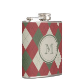 Flasques Motif à Jacquard vert et rouge avec Monogramme (Droite)