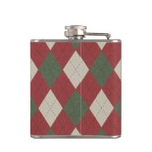 Flasques Motif à Jacquard vert et rouge avec Monogramme (Dos)