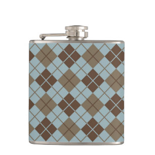 Flasques Motif à motifs de losanges dans le bleu et le