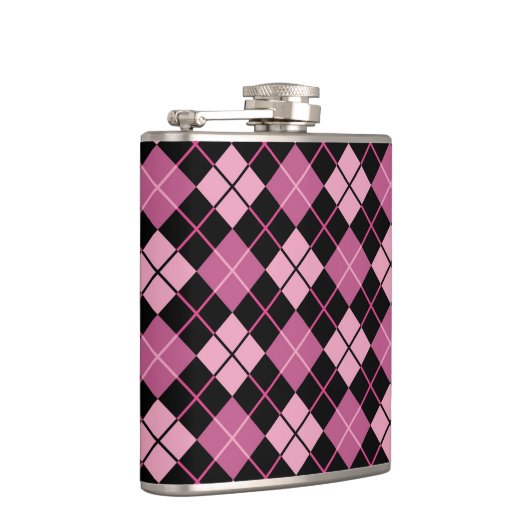 Flasques Motif à motifs de losanges dans le noir et le rose (Droite)