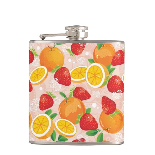 Flasques Motif abstrait avec la fraise (Devant)