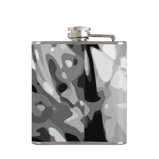 Flasques Motif Abstrait Black White (Dos)