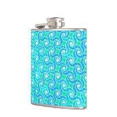 Flasques motif Abstrait - Bleu, Jade vert & Blanc (Gauche)