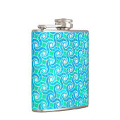 Flasques motif Abstrait - Bleu, Jade vert & Blanc (Droite)