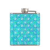 Flasques motif Abstrait - Bleu, Jade vert & Blanc (Dos)