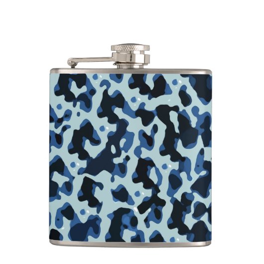 Flasques Motif Abstrait Camo noir bleu (Devant)