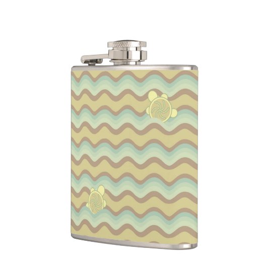 Flasques motif abstrait coloré, vagues (Gauche)