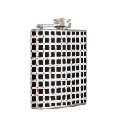 Flasques Motif Abstrait noir blanc rouge (Droite)