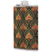 Flasques Motif Art déco or et rouge sur noir (Gauche)
