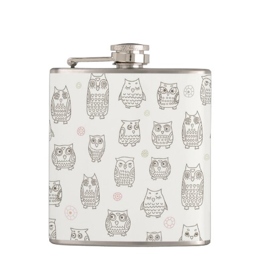 Flasques Motif avec des hiboux (Devant)