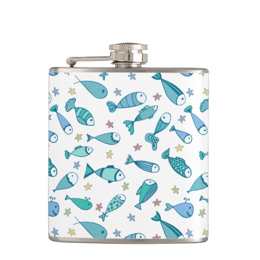 Flasques Motif avec des poissons et des étoiles de mer (Devant)