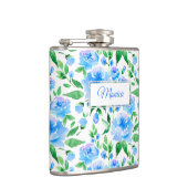 Flasques Motif avec fleurs d'aquarelle bleue (Droite)