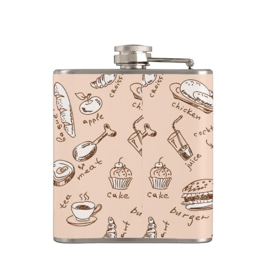 Flasques Motif avec la nourriture (Dos)