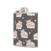 Flasques motif avec le petit sommeil d'ours (Gauche)