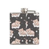 Flasques motif avec le petit sommeil d'ours (Dos)