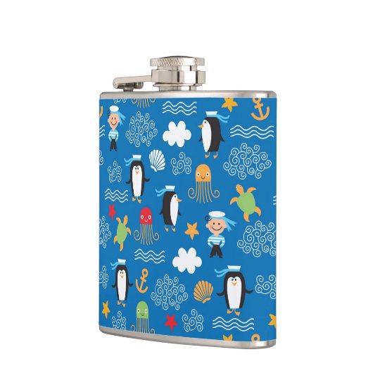 Flasques motif avec le thème de mer (Gauche)