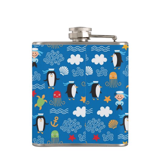 Flasques motif avec le thème de mer (Dos)