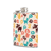 Flasques Motif avec les chats et les chiens drôles (Gauche)