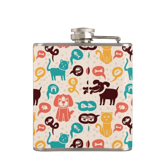 Flasques Motif avec les chats et les chiens drôles (Dos)