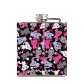 Flasques motif avec les chats mignons 3 de griffonnage de (Dos)