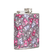 Flasques motif avec les chats mignons de griffonnage de (Droite)