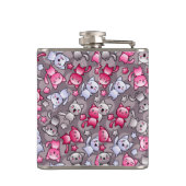 Flasques motif avec les chats mignons de griffonnage de (Dos)