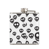 Flasques Motif avec les crânes noirs sur le blanc (Dos)