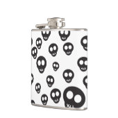 Flasques Motif avec les crânes noirs sur le blanc (Gauche)