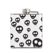 Flasques Motif avec les crânes noirs sur le blanc (Dos)