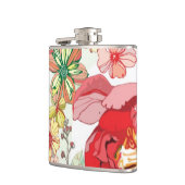 Flasques Motif avec les fleurs rouges (Gauche)