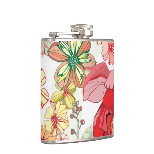 Flasques Motif avec les fleurs rouges (Droite)