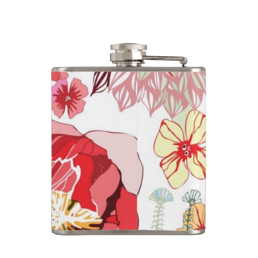 Flasques Motif avec les fleurs rouges (Dos)