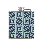 Flasques Motif Aztec Ikat - Indigo et Bleu Clair (Dos)
