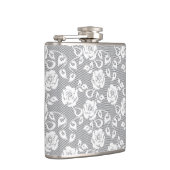 Flasques Motif blanc de dentelle sur l'arrière - plan gris (Droite)