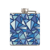 Flasques Motif bleu abstrait de Crsytal de glace (Dos)