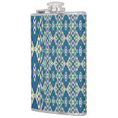 Flasques motif bleu et vert avec un arrière - plan blanc (Gauche)