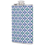Flasques motif bleu et vert avec un arrière - plan blanc (Gauche)