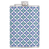 Flasques motif bleu et vert avec un arrière - plan blanc (Devant)