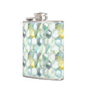 Flasques Motif bleu et vert de Honycomb d'aquarelle (Gauche)