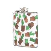 Flasques Motif brun vert à la mode de cactus d'aquarelle (Gauche)