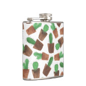 Flasques Motif brun vert à la mode de cactus d'aquarelle (Droite)