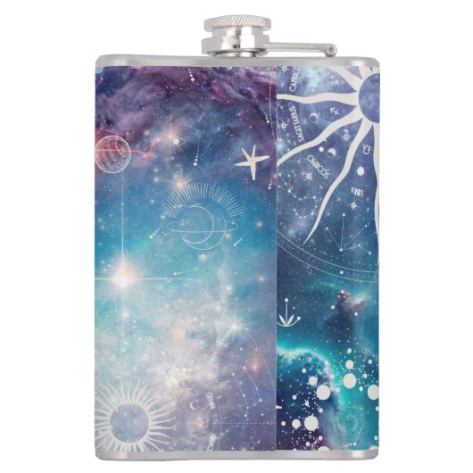 Flasques Motif céleste bleu violet (Dos)