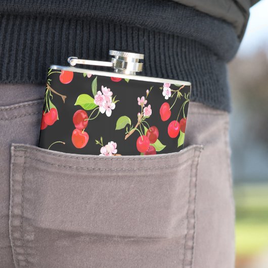 Flasques Motif cerise 2 (En situation)