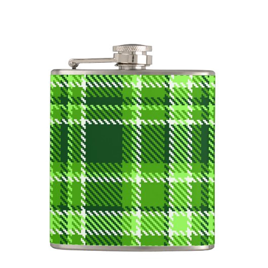 Flasques Motif Checkered de couleur verte (Devant)