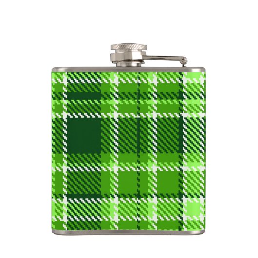 Flasques Motif Checkered de couleur verte (Dos)