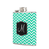 Flasques Motif Chevron Vert des Caraïbes avec Monogramme (Gauche)