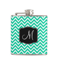 Motif Chevron Vert des Caraïbes avec Monogramme