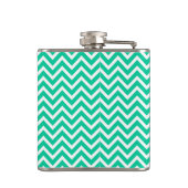 Flasques Motif Chevron Vert des Caraïbes avec Monogramme (Dos)